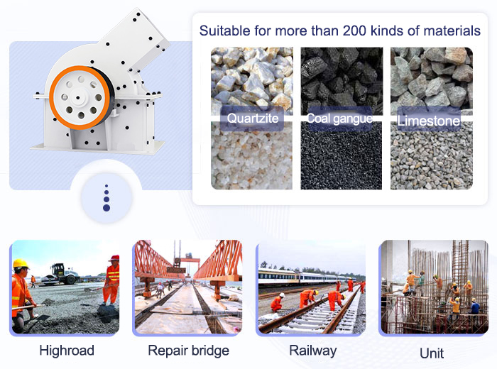 PC hammer crusher, fine crusher, small hammer crusher